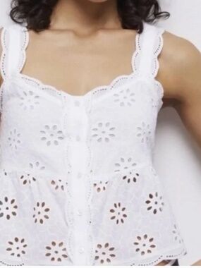 The Kooples White Eyelet Lace Camisole Top - Size 0 - BNWT